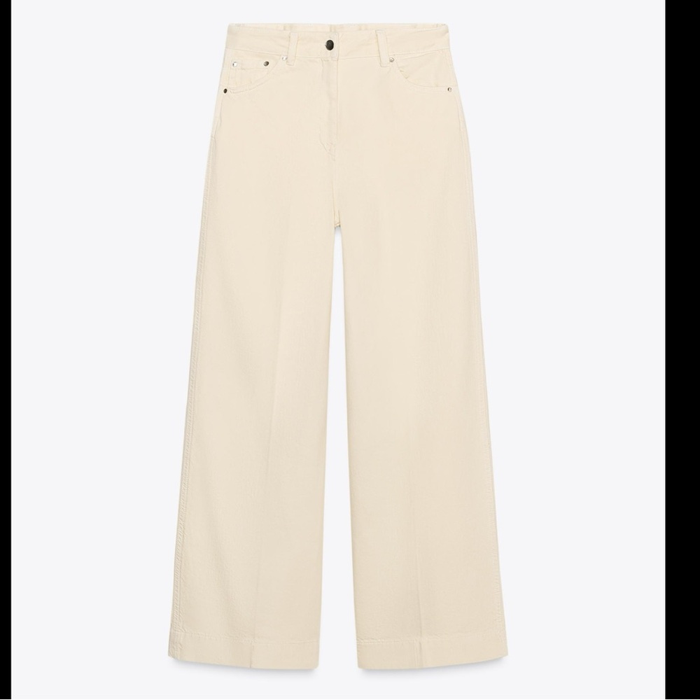 Zara High Waisted Wide-Leg Jeans in Butter Yellow